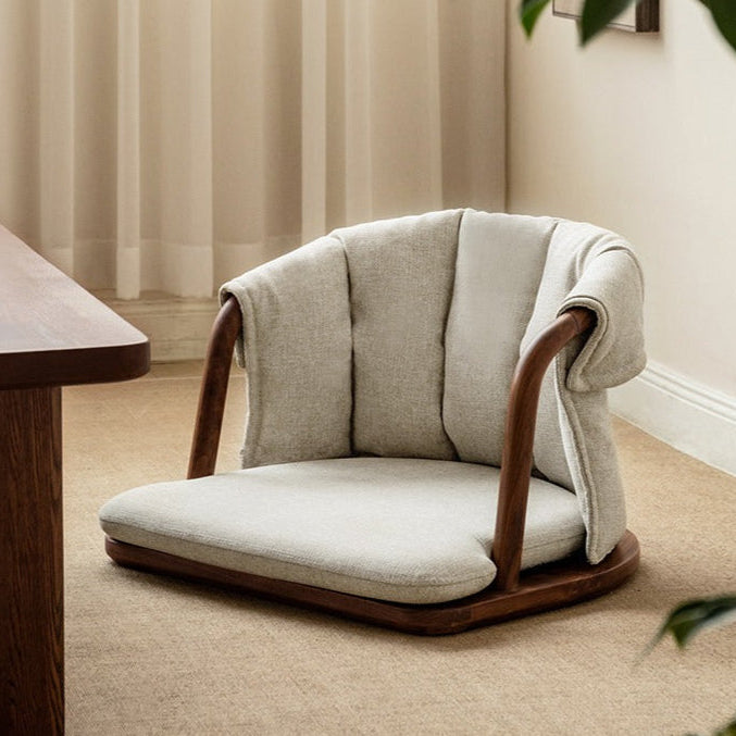 Black Walnut, Ash Solid Wood Tatami Soft Backrest Meditation Chair