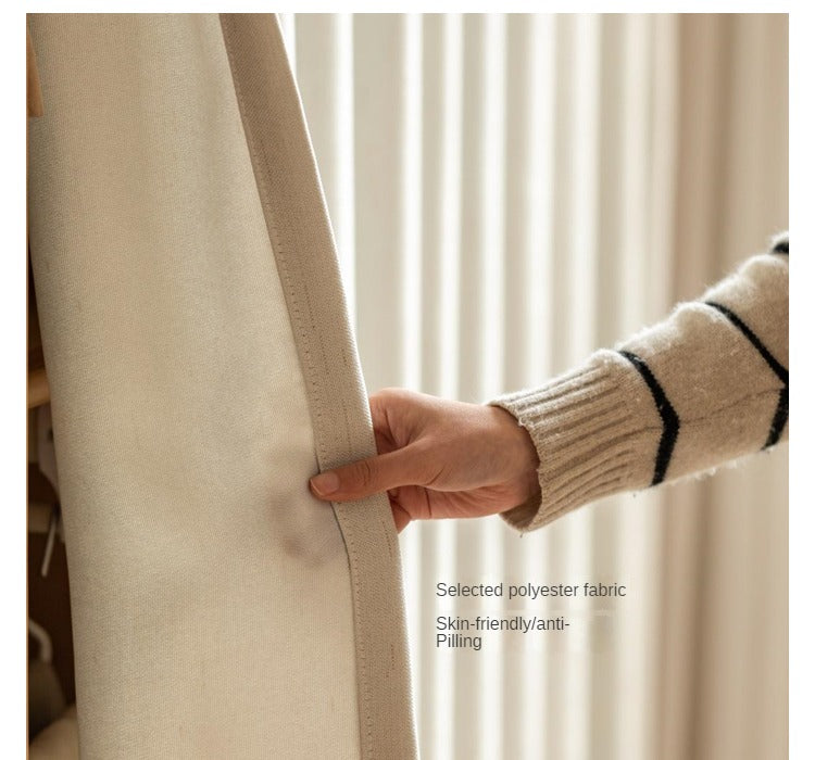 Solid RubberWood, Oak Solid Wood Wardrobe Thin Cloth Curtain.