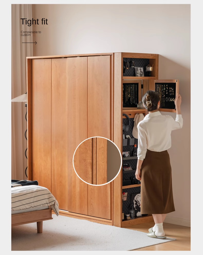Cherry, Poplar Solid Wood Medieval Style Corner Cabinet.