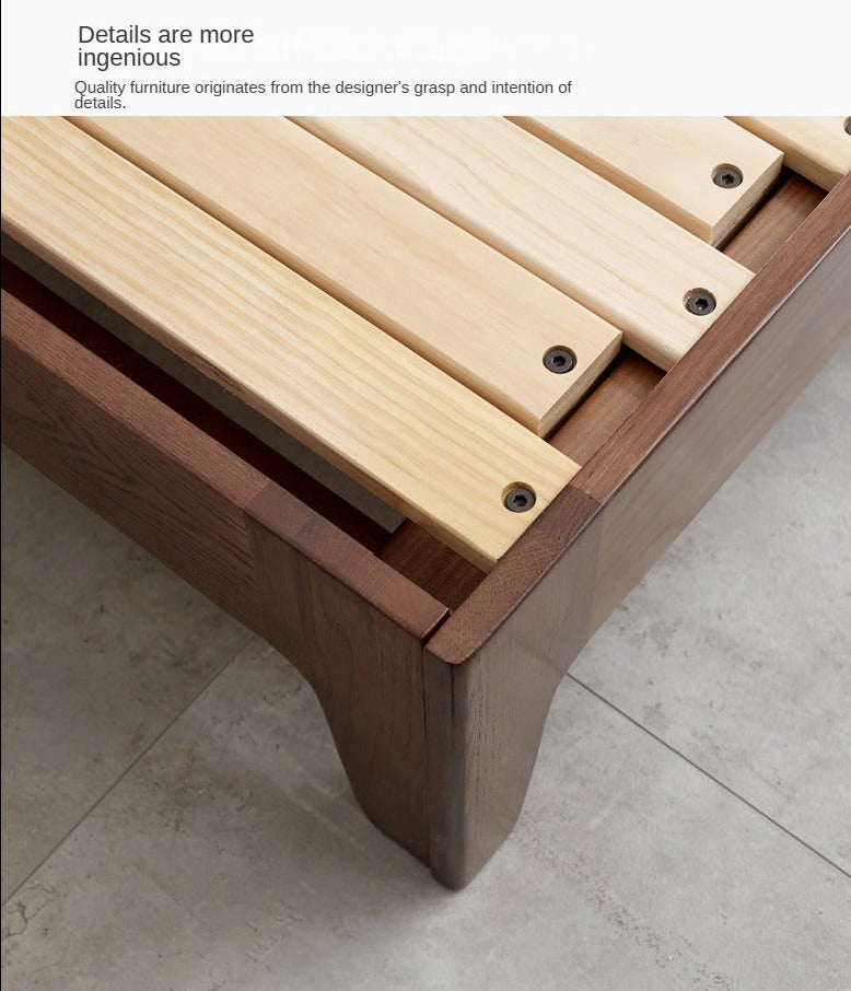 Oak Solid Wood Sofa Bed Dual-purpose Foldable Telescopic Bed
