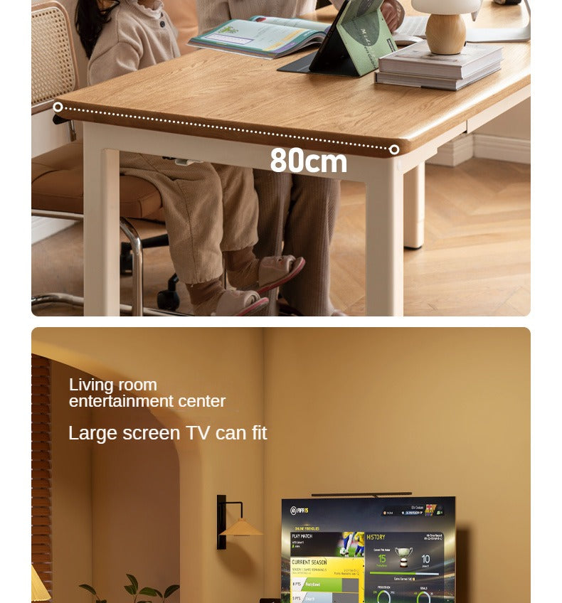 Oak Solid Wood Electric Elevating Dual Motor Office Desk