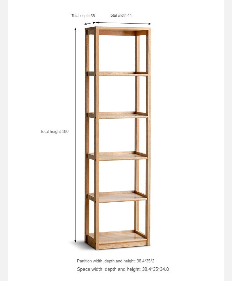 Oak Solid Wood Multi-Layer Bookshelf