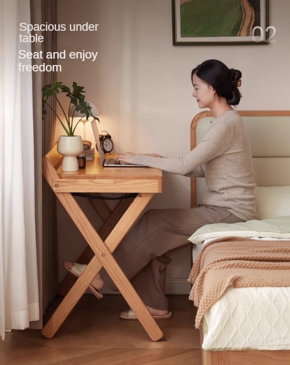 Oak solid wood modern folding table.