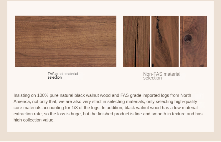Black Walnut, Ash Solid Wood Style Tea Table.