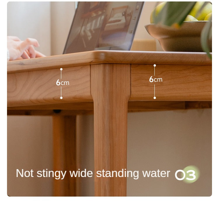 Cherry Solid Wood Desk Medieval Study Computer Desk