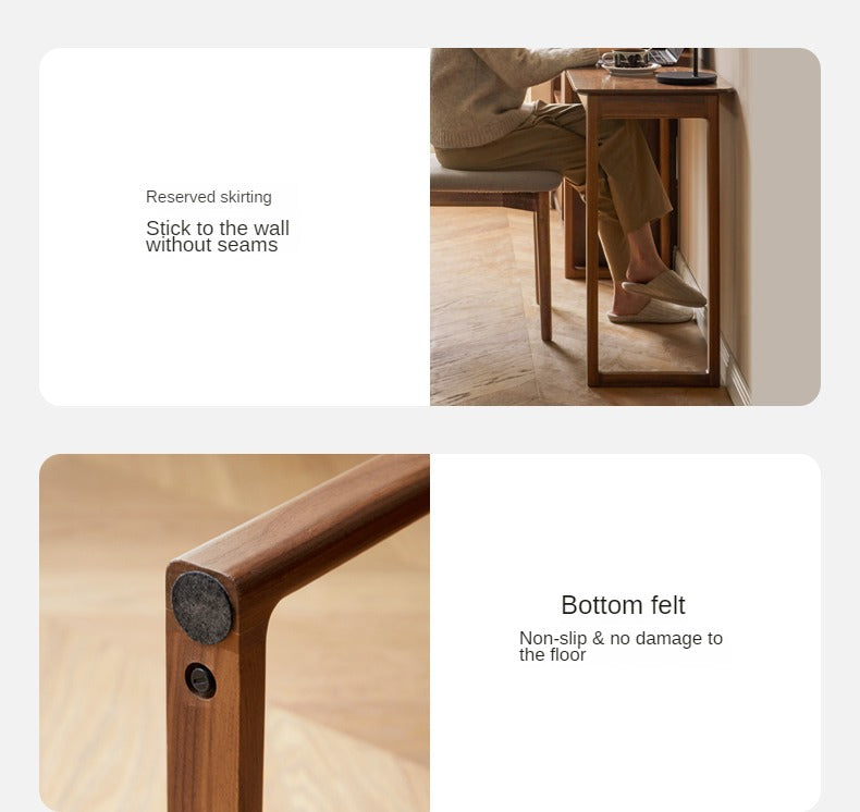 Black Walnut Solid Wood Narrow Desk