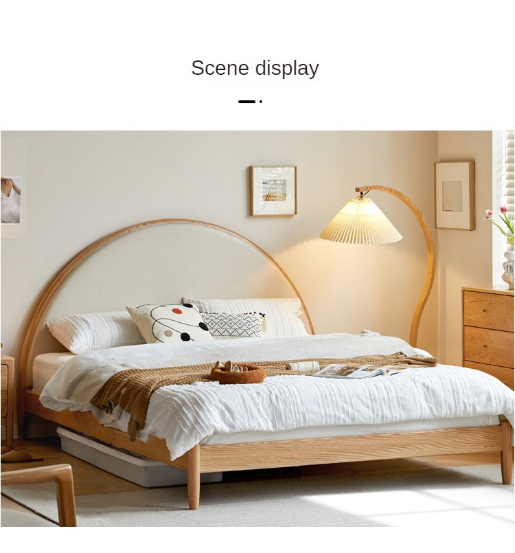 Oak Solid Wood Sunrise Bed Technology Cloth