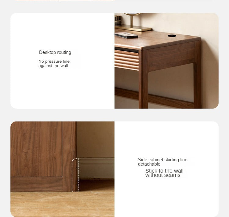 Black Walnut Solid Wood Desk Nordic