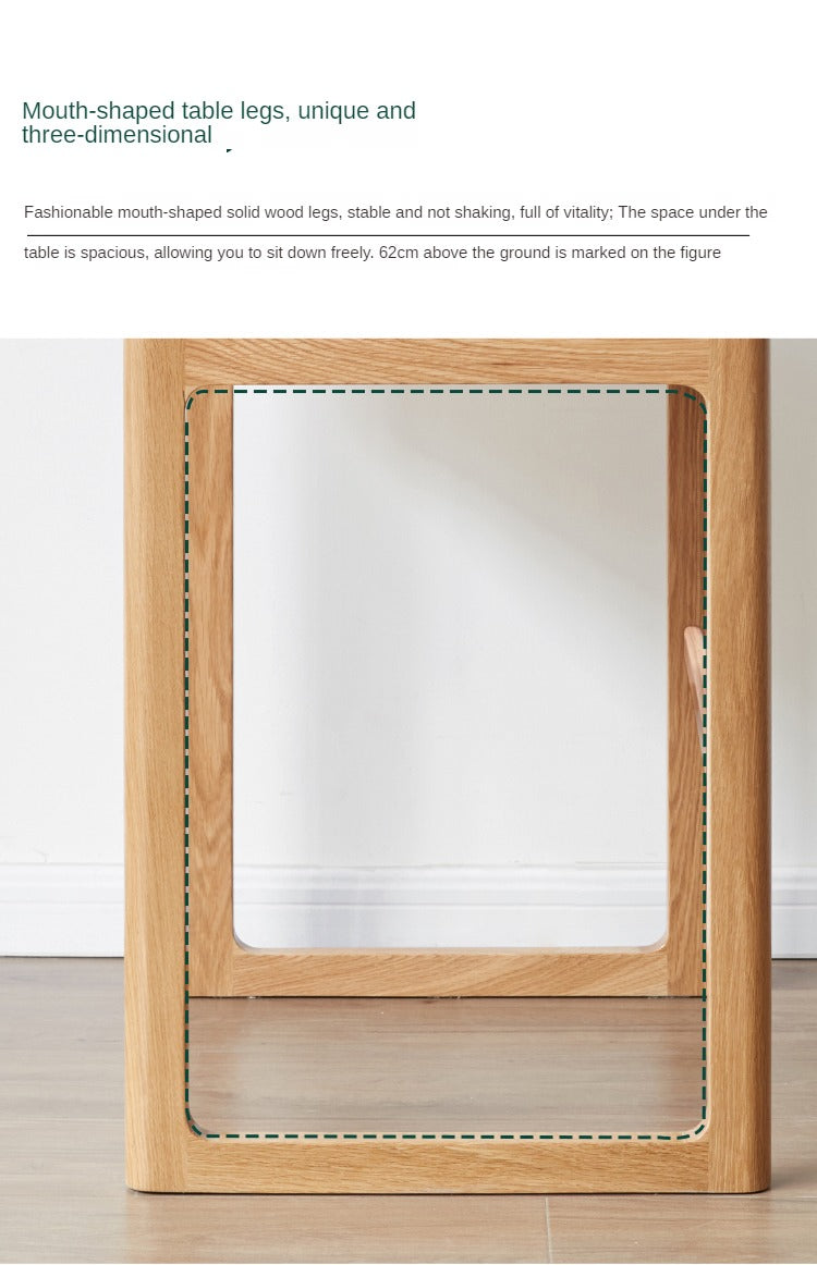 Oak solid wood desk bookshelf"