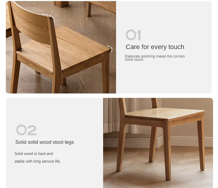 Black Walnut, Ash, Oak, Beech Solid wood, Solid RubberWood - Dining Chair Modern 4 pcs set