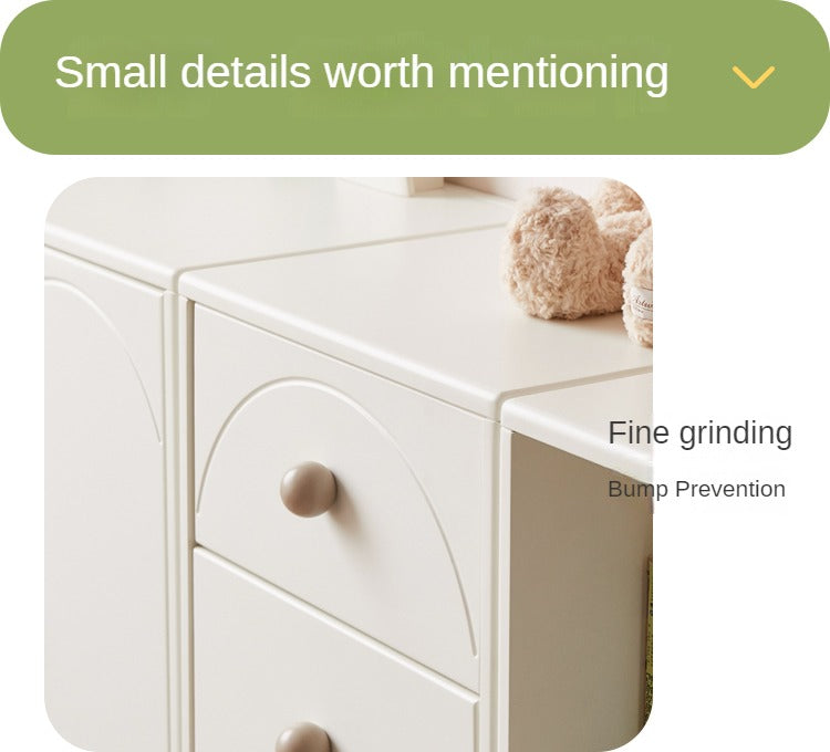 Pine Solid Wood Cream Style Kids Dresser, Chests, Storage Cabinet