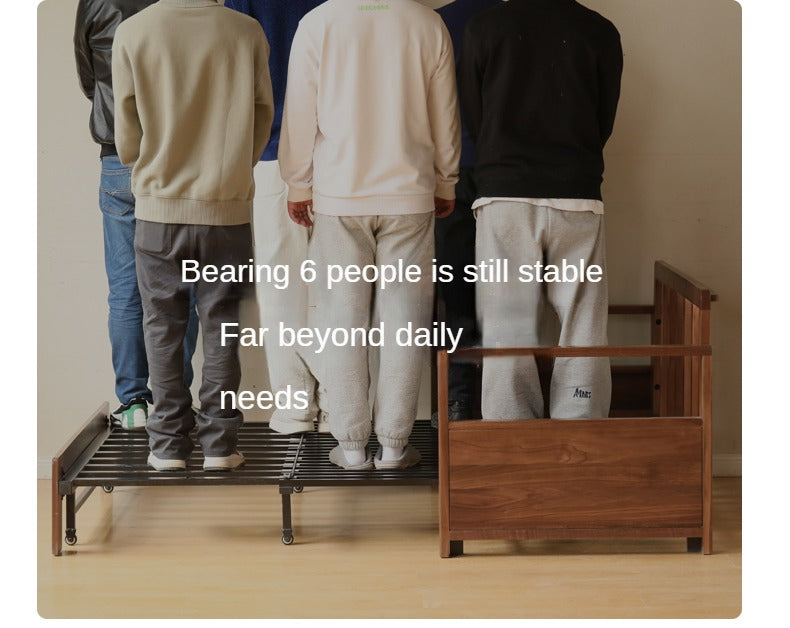 Black Walnut, Solid Sandalwood Folding Sofa Bed.