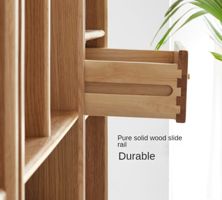 Oak Solid Wood Bookcase Bookshelf