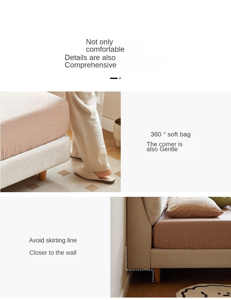 Imitation Cotton and Linen Fabric Bed