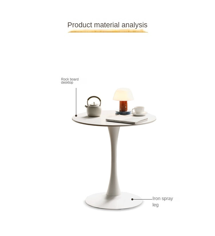 Rock Slab Top Small Round Side Table