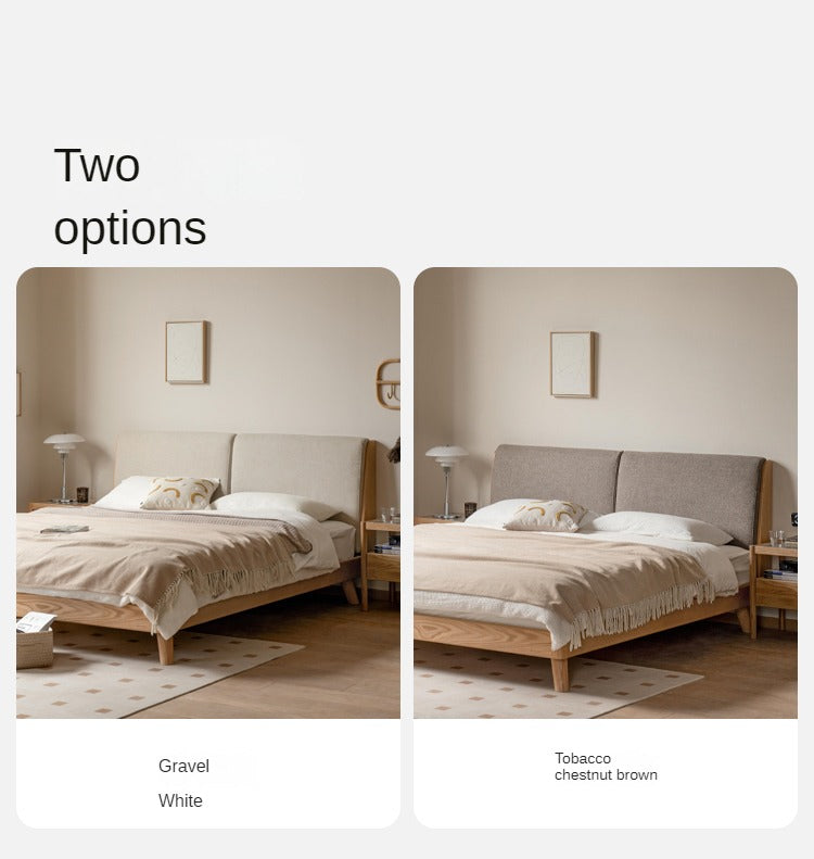 Rubberwood, Oak solid wood Soft Bed