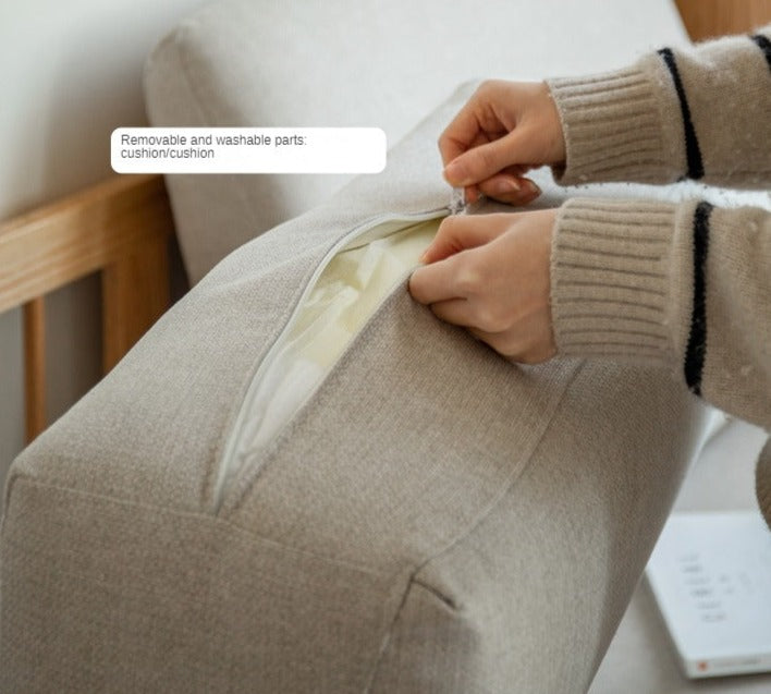 Oak Solid Wood Fabric Sofa.