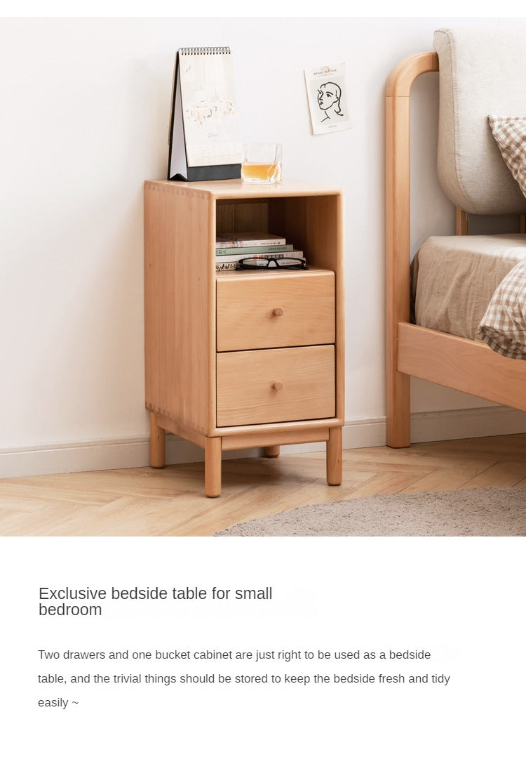 European Beech Solid Wood Storage Side Cabinet Combination