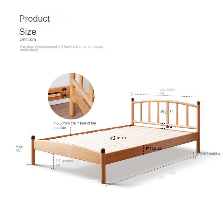 Oak solid wood Match stick vertical strip bed"