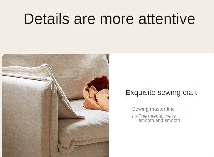 Down Fabric Sofa Cream Style.