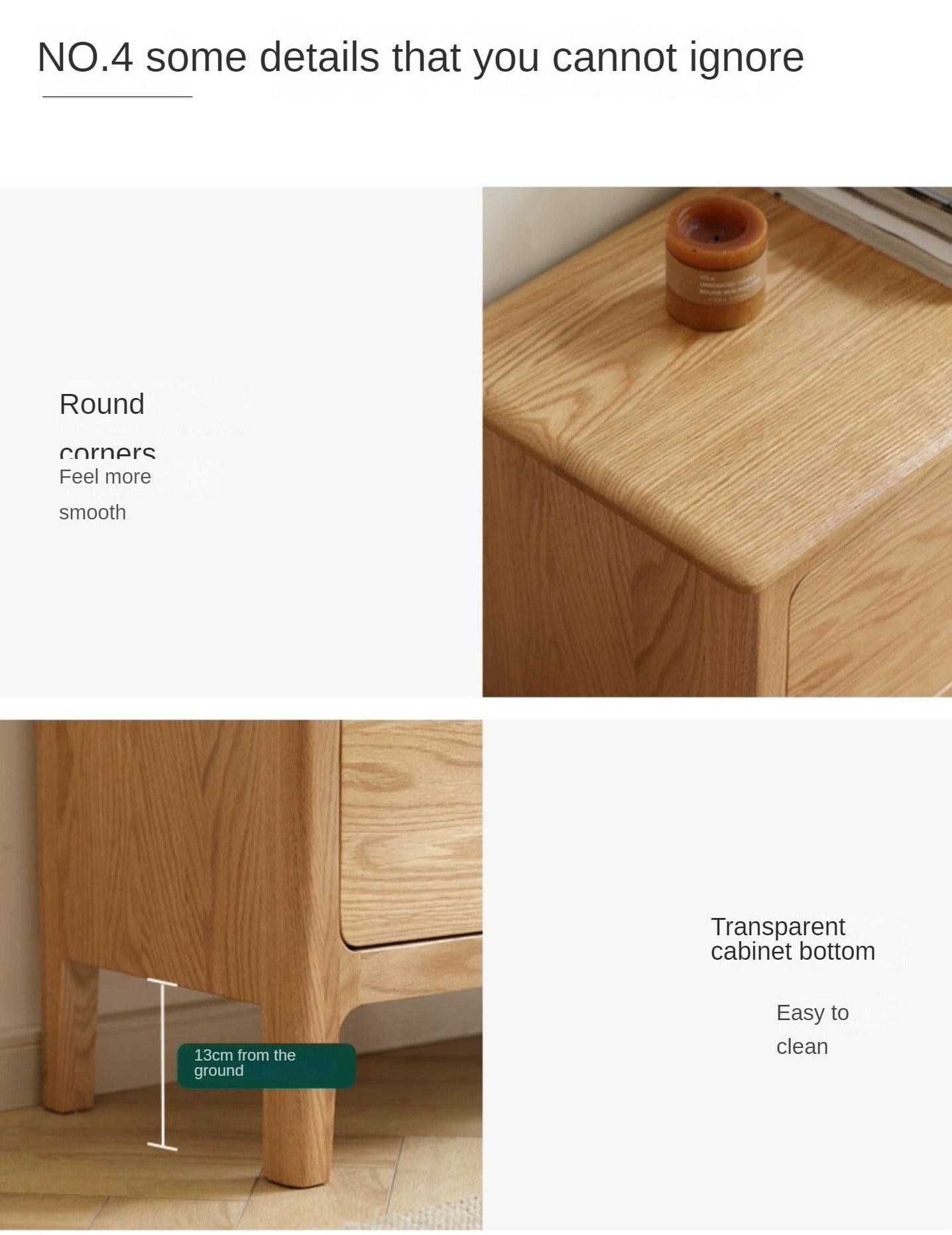 Oak, Solid Rubberwood Modern TV Stand