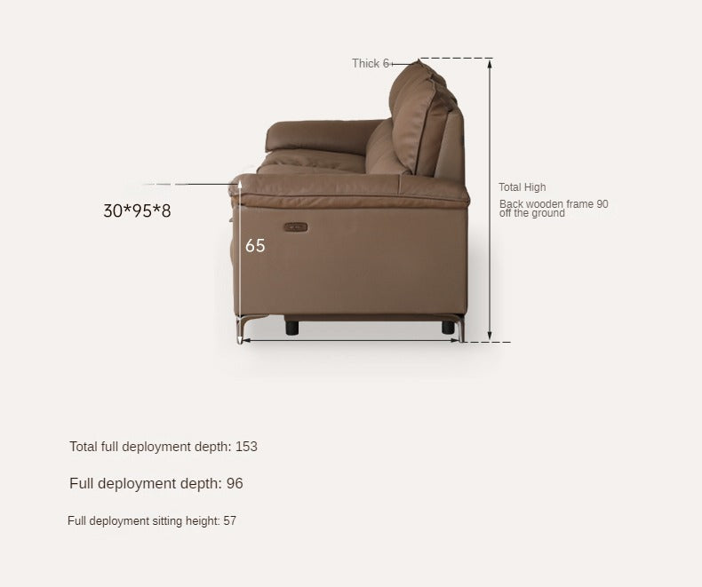 Leather Electric Dual-purpose Cowhide Sofa.