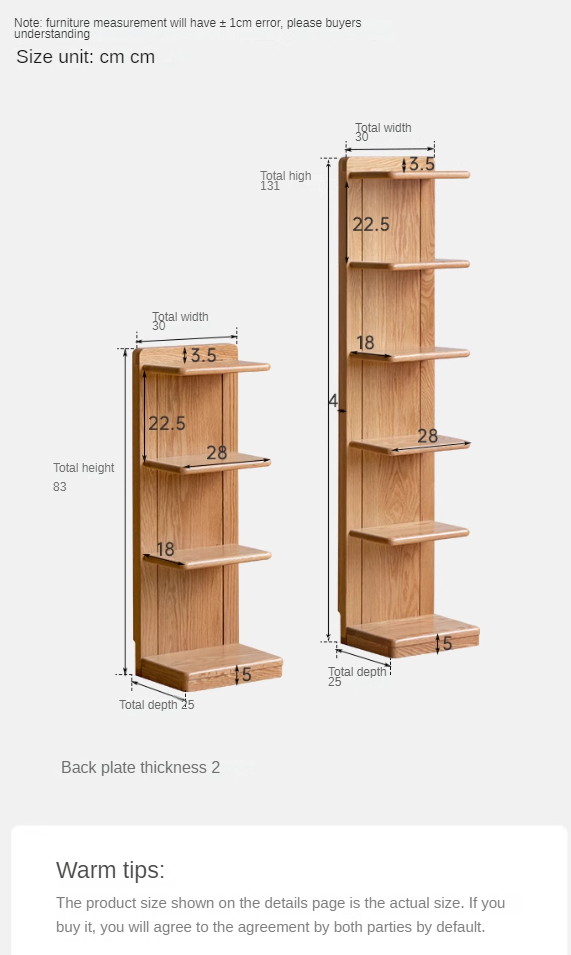 Rubberwood, Oak Solid Wood Multi-layer Storage Rack