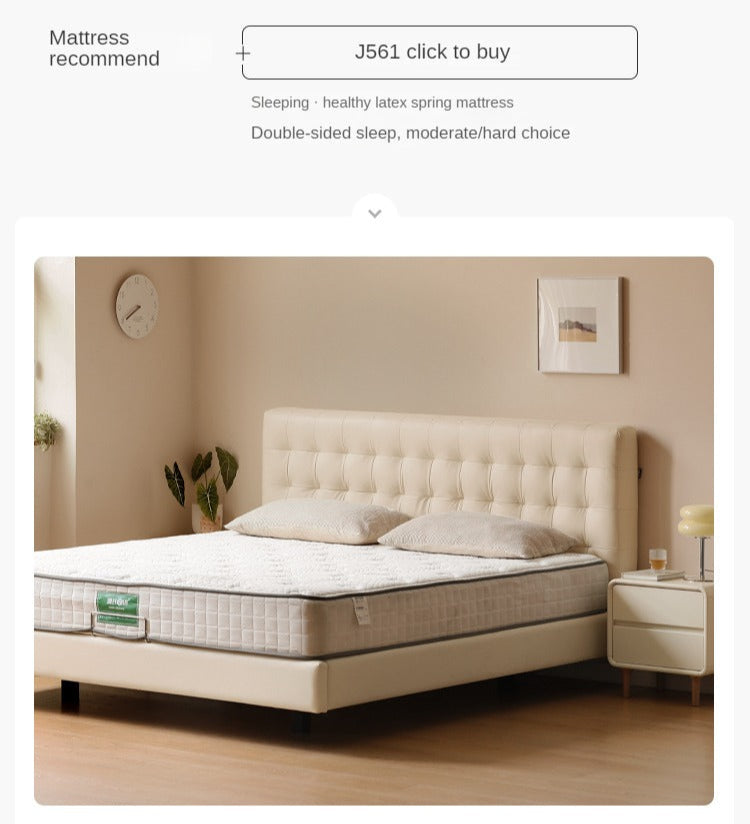 Suspended Organic Leather Bed, Genuine Leather Bed