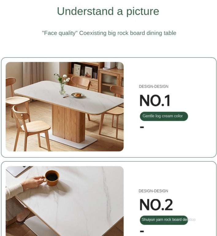 Oak Rock Plate Italian Standing Long Dining Table