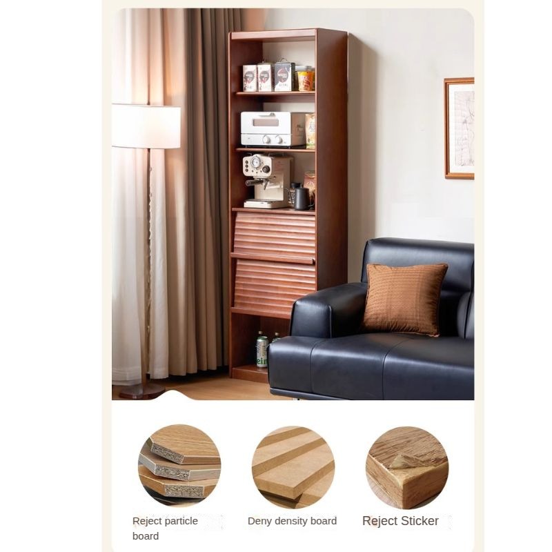 Rubber Solid Wood Bookcase Household Storage.