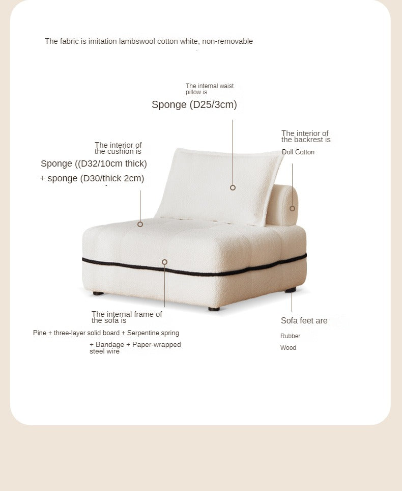 Fabric Modern Biscuit Piedmont Module Sofa,