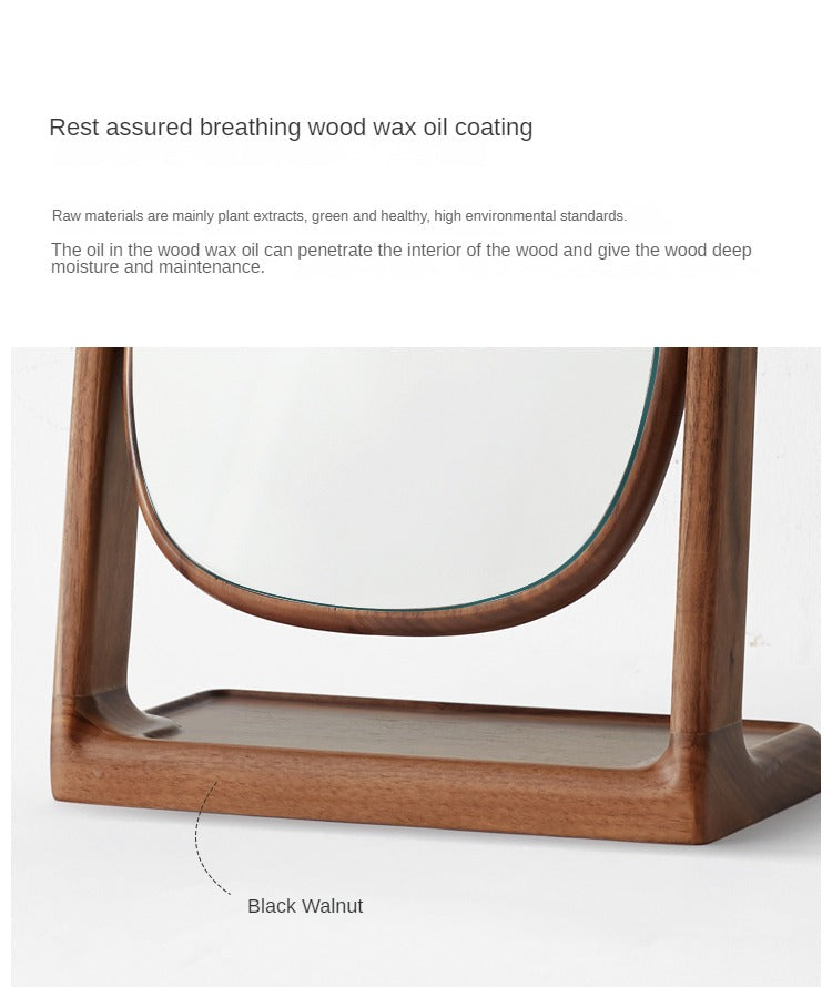 Black Walnut, Beech, Cherry Solid Wood Makeup Mirror