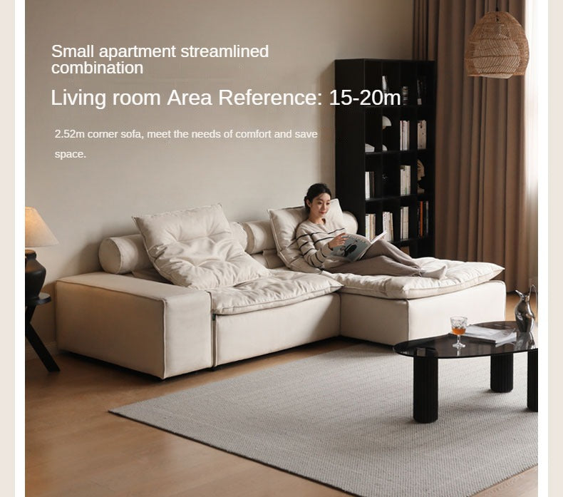 Fabric French Cream Style Modular Sofa.