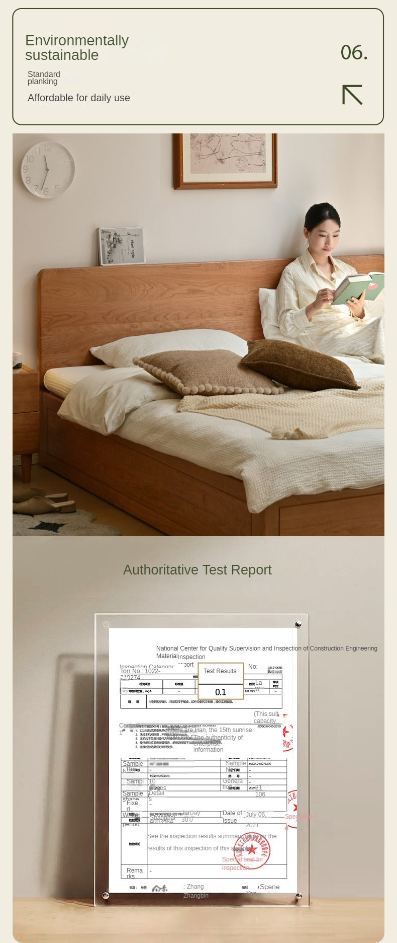 Cherry Solid Wood Box Bed