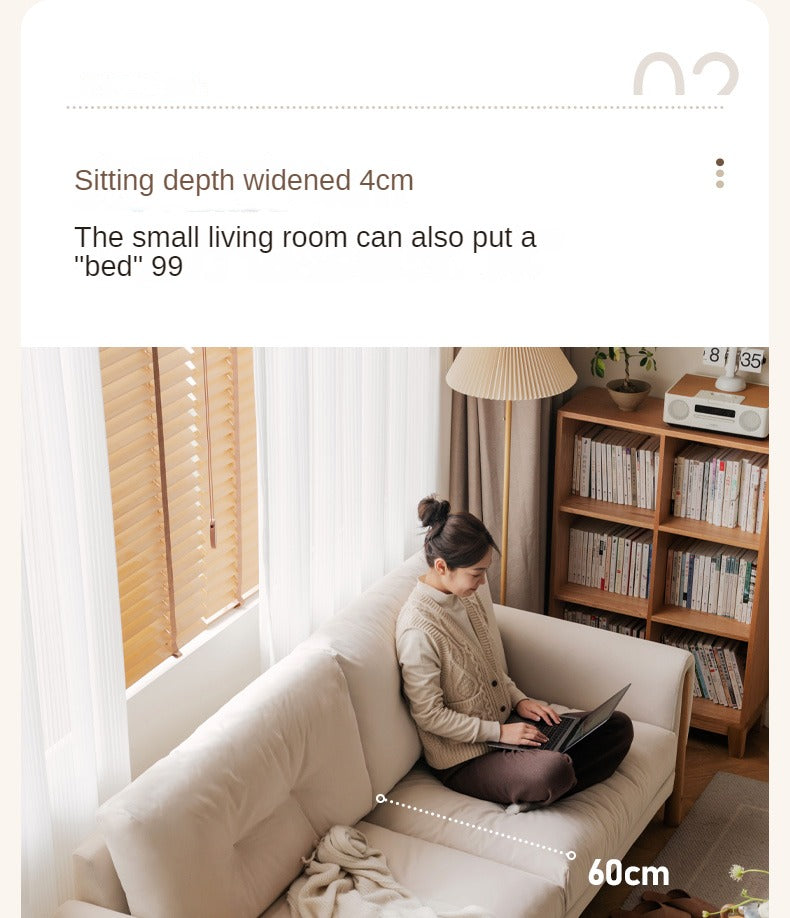 Oak Solid Wood Fabric White Cream Style Cat Scratching Cloth Sofa.