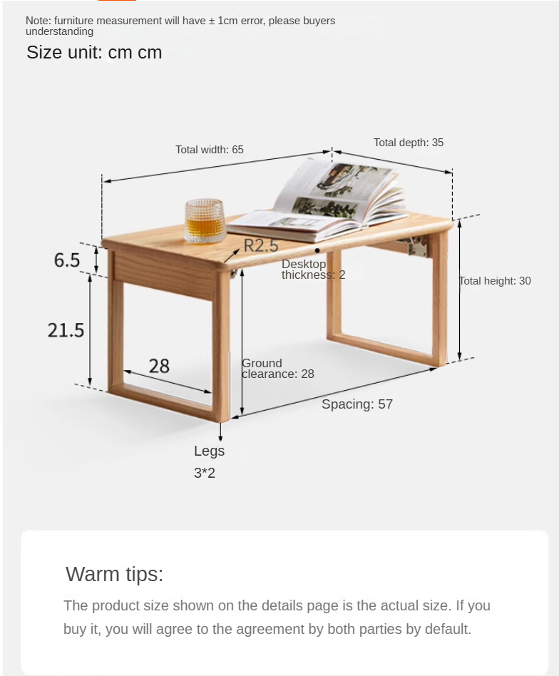 Oak Solid Wood Bay Window Folding Table