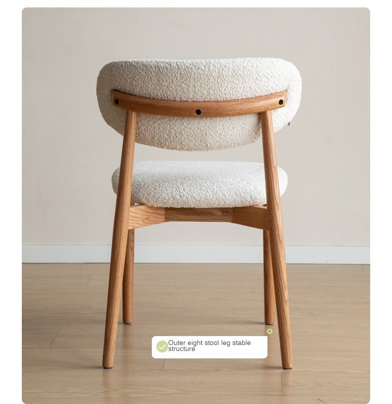 4 pcs set Black Walnut, Ash, Oak Solid Wood Lamb Velvet Cloud Cotton Dining Chair