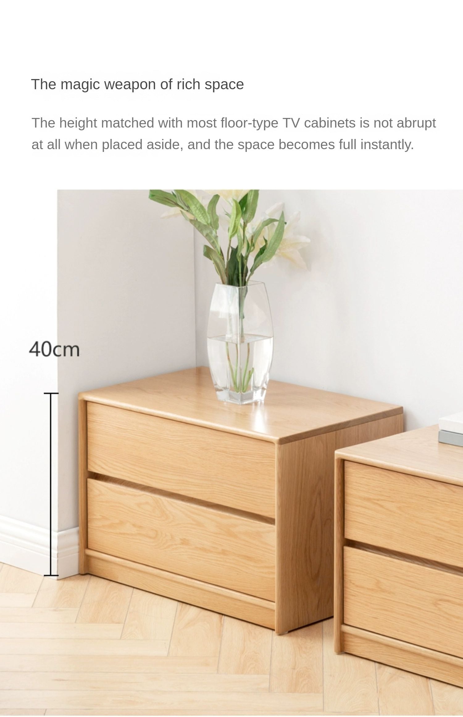 Oak Solid Wood TV Cabinet.