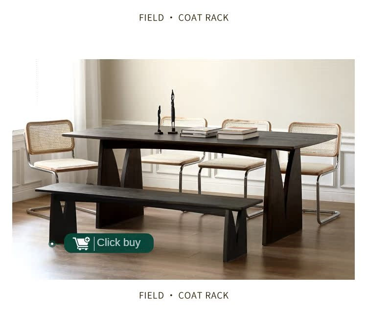 Oak Solid Wood Wabi Sabi Style Dining Table