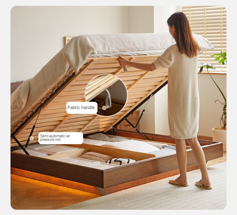 Black Walnut, Oak Suspended Luminous Box Bed