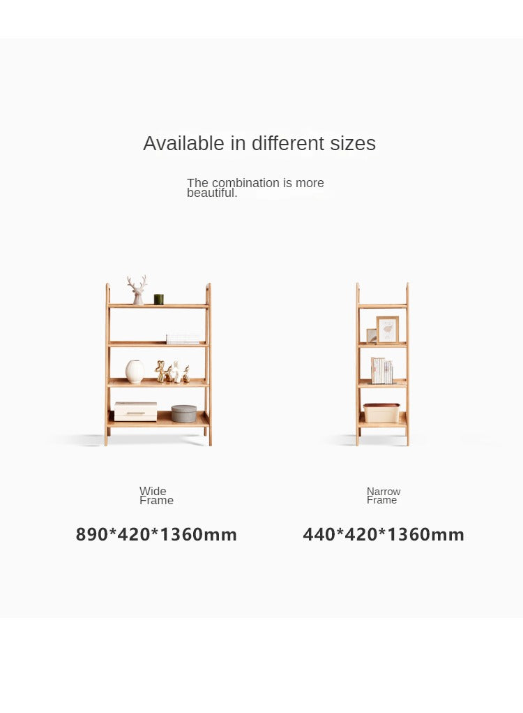 Oak Solid Wood Multi Layer Shelf, Bookshelves, Flower Racks