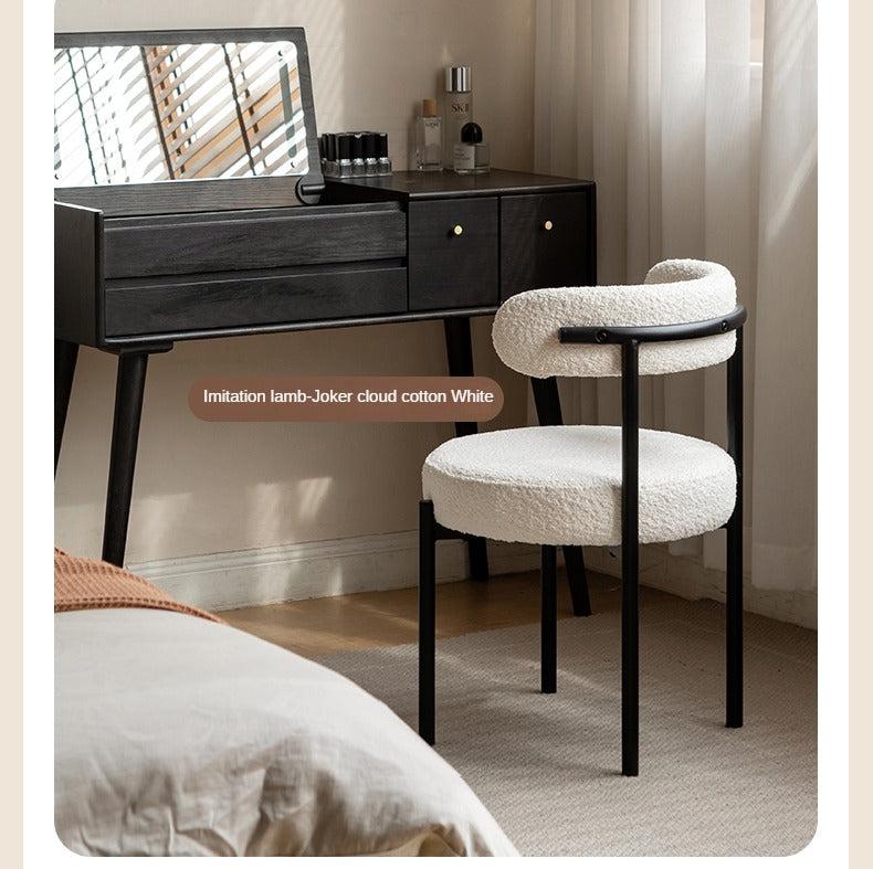 Fabric, Organic Leather Dressing Cream Style Makeup Stool
