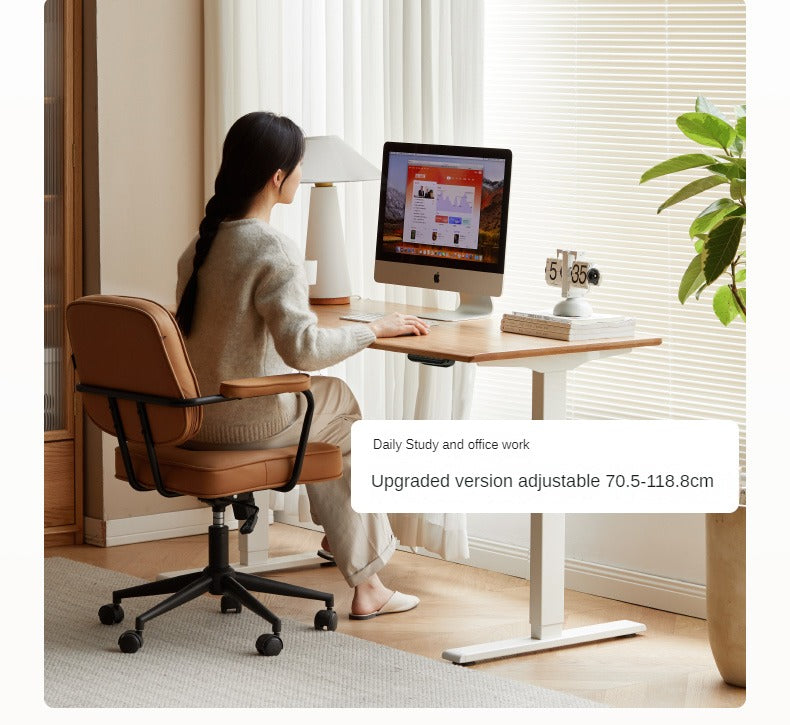 Oak, Black Walnut Solid Wood Electric Lift Standing Desk Adjustable Table