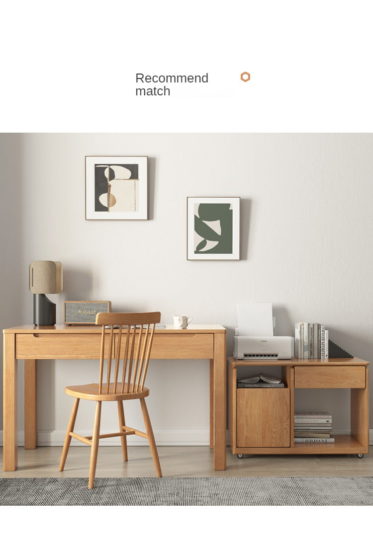 Oak, Black Walnut, Ash Solid Wood Mobile Side Table