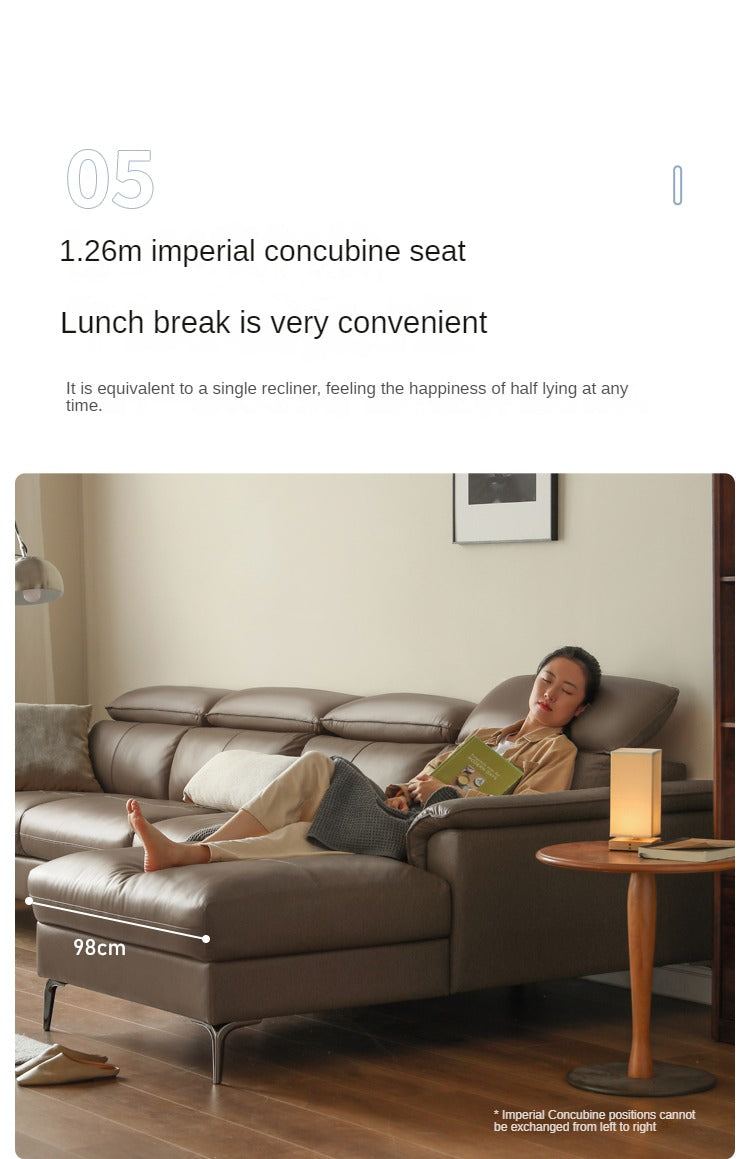 Genuine LeatherSofa, Light Luxury Top Layer Cowhide Italian Sofa.