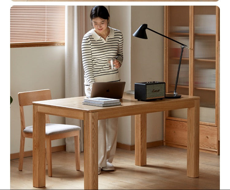 Oak, Red Oak Solid Wood Rectangular Dining Table