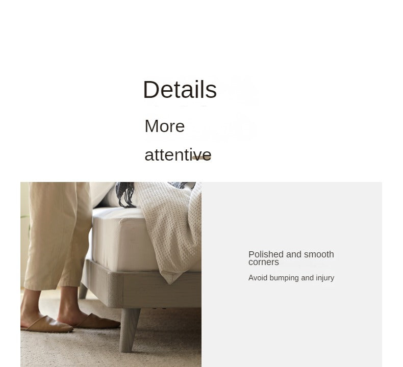 Oak, Poplar Solid Wood Piano Key Bed, Technology Cloth