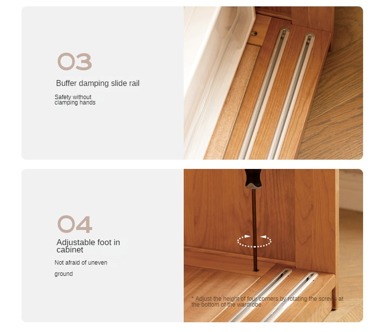 Cherry Wood Sliding Door Wardrobe.