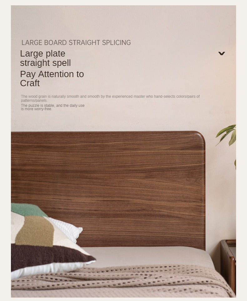 Black Walnut, Oak Solid Wood Bed Box Modern
