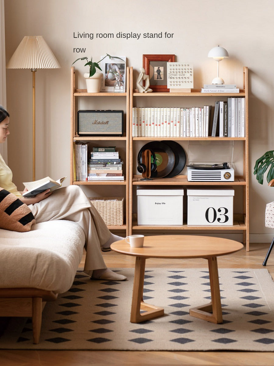 Oak Solid Wood Multi Layer Shelf, Bookshelves, Flower Racks